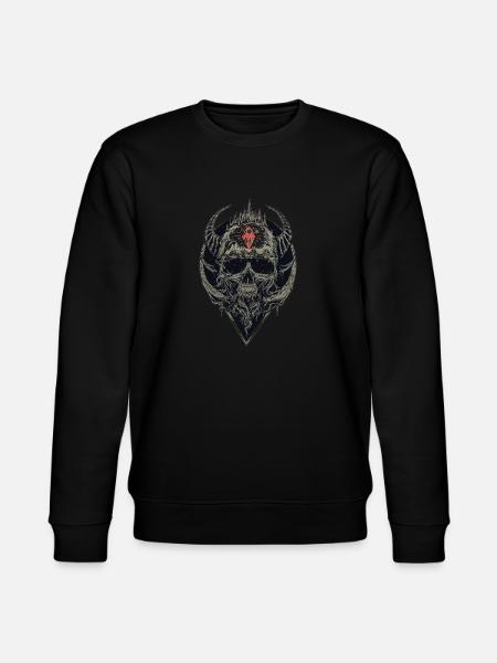 Skull with red symbol - Stanley/Stella CHANGER Unisex Organic Sweatshirt - black