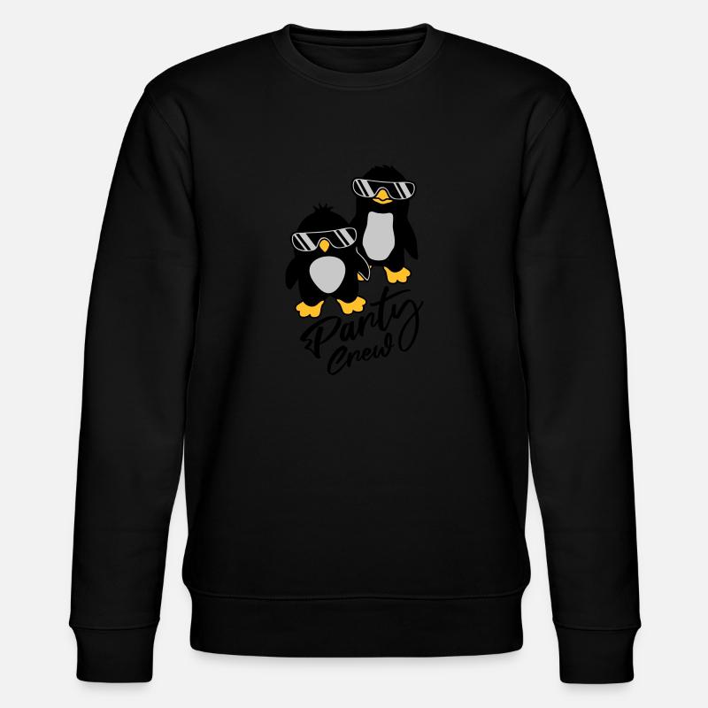 Party Crew Pinguin Freunde - Stanley/Stella Unisex Bio-Sweatshirt CHANGER  - Schwarz
