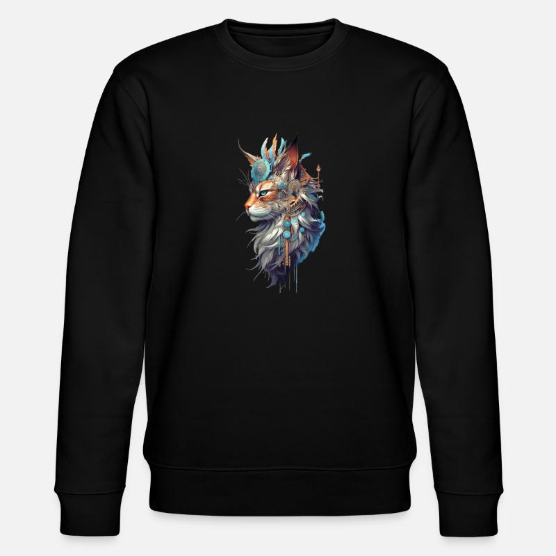 Mystische Katze - Stanley/Stella Unisex Bio-Sweatshirt CHANGER - Schwarz