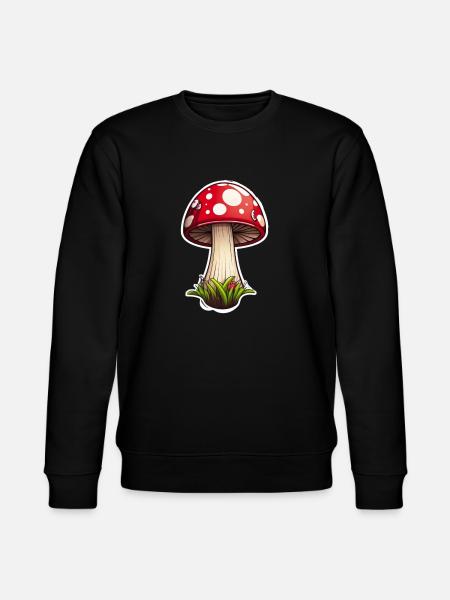 Funny cartoon mushroom - Stanley/Stella CHANGER Unisex Organic Sweatshirt - black