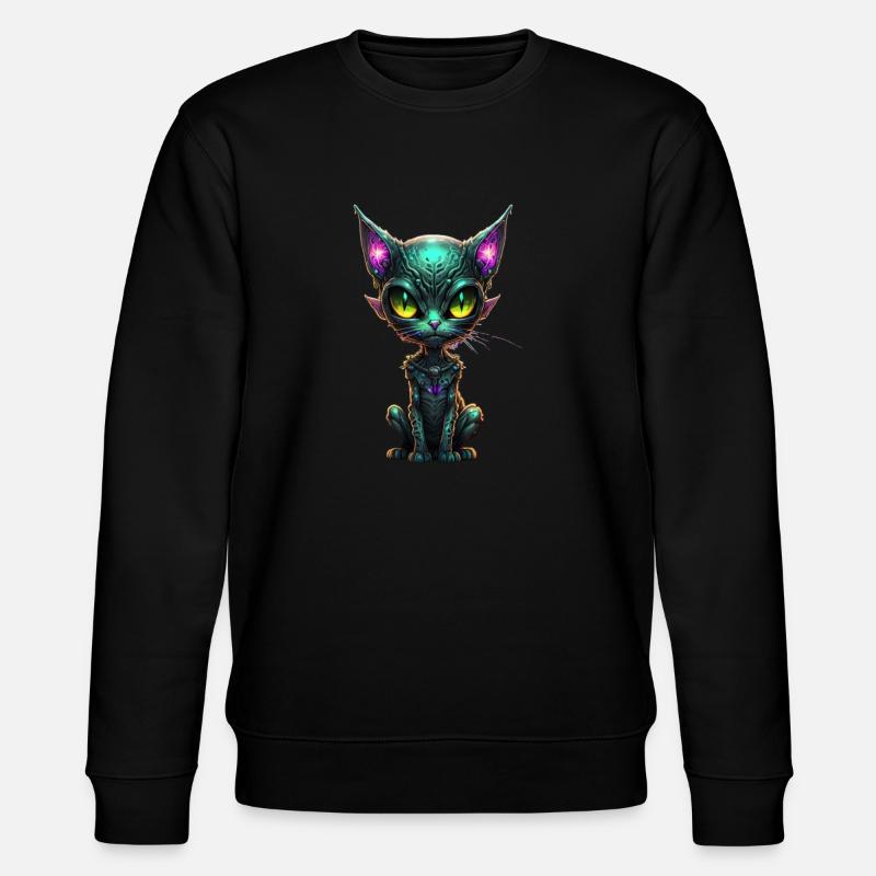 Galaxy Cat - Stanley/Stella Unisex Bio-Sweatshirt CHANGER  - Schwarz