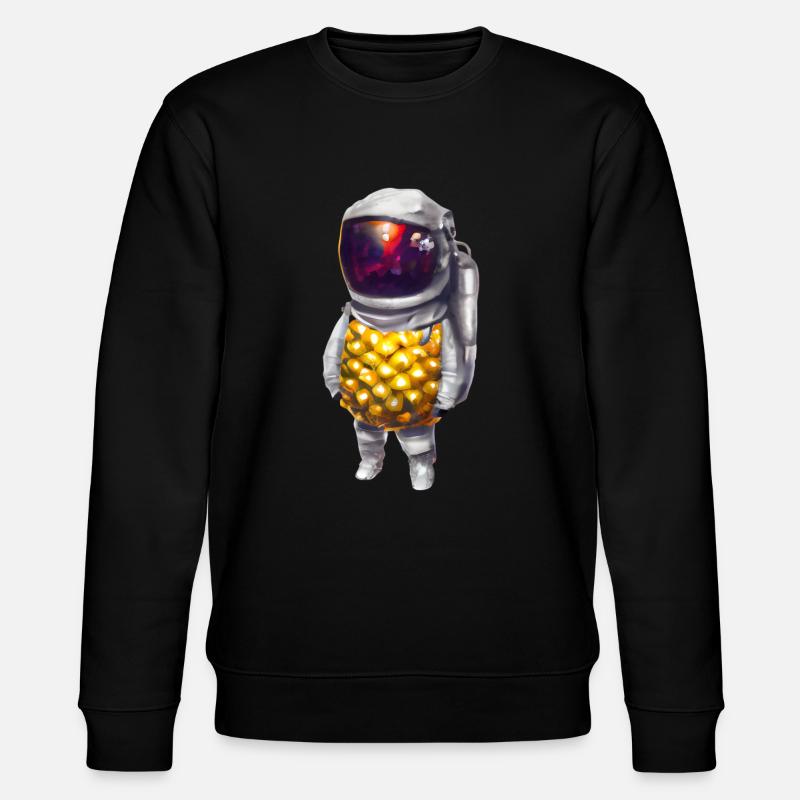 Pineapple Astronaut - Stanley/Stella CHANGER Unisex Organic Sweatshirt - black