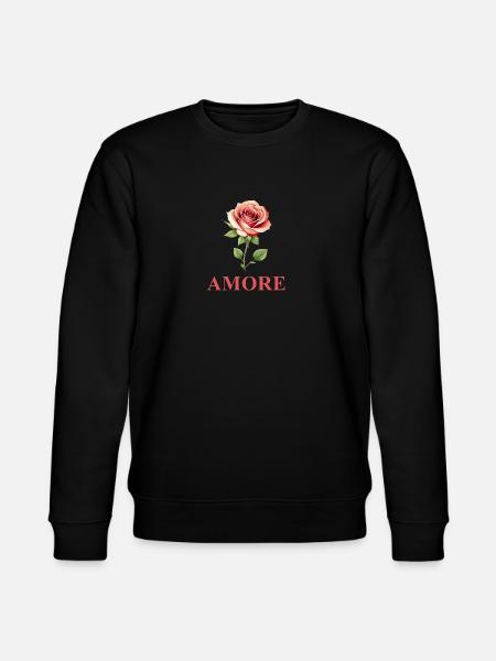 AMORE - Bunte Rose - Stanley/Stella Unisex Bio-Sweatshirt CHANGER  - Schwarz