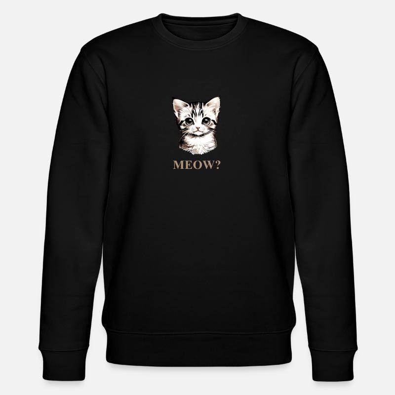Neugieriges Kätzchen, meow? - Stanley/Stella Unisex Bio-Sweatshirt CHANGER  - Schwarz