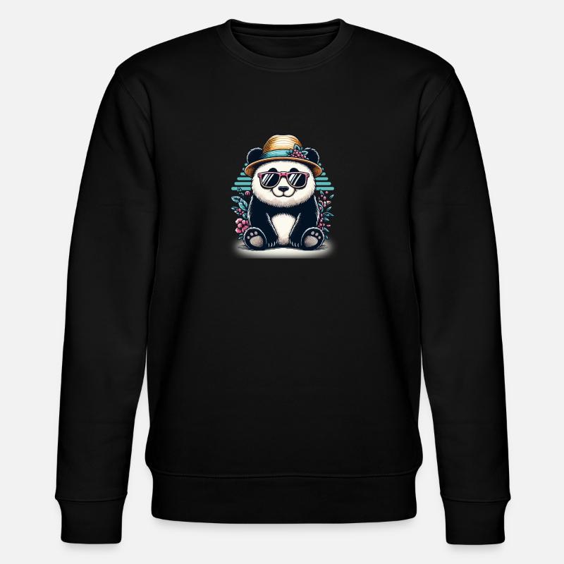 Cooler Retro Panda - Stanley/Stella Unisex Bio-Sweatshirt CHANGER  - Schwarz