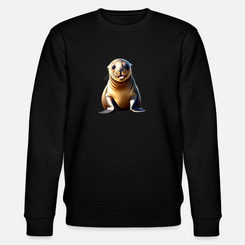 Seelöwe - Stanley/Stella Unisex Bio-Sweatshirt CHANGER  - Schwarz