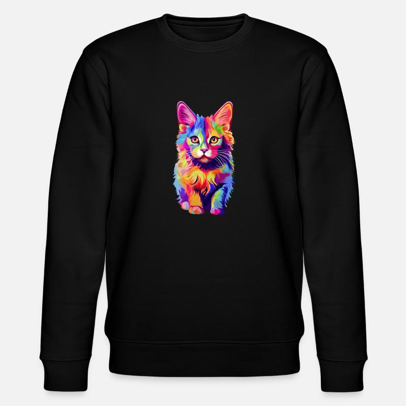 Kunterbunte Katze - Stanley/Stella Unisex Bio-Sweatshirt CHANGER - Schwarz
