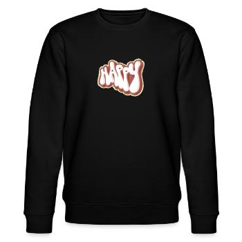 Happy - Stanley/Stella Unisex Bio-Sweatshirt CHANGER  - Schwarz - Vorne - Nik (191cm) & Marisol (170cm)