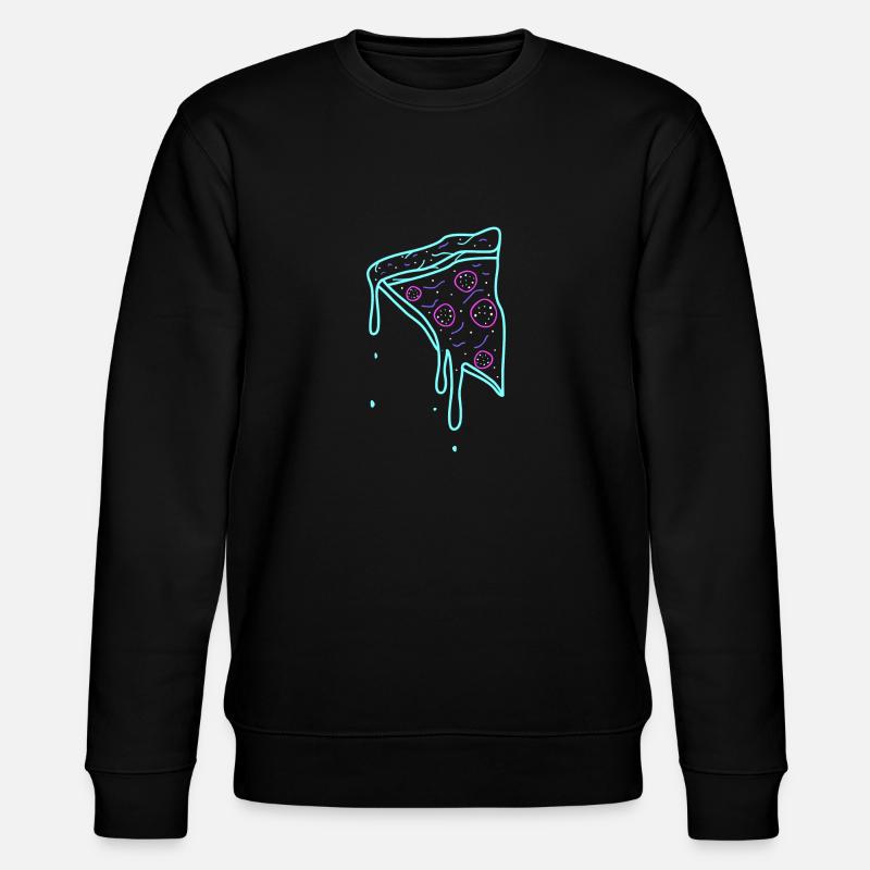 Neon Retro Pizza Time Geschenk - Stanley/Stella Unisex Bio-Sweatshirt CHANGER  - Schwarz