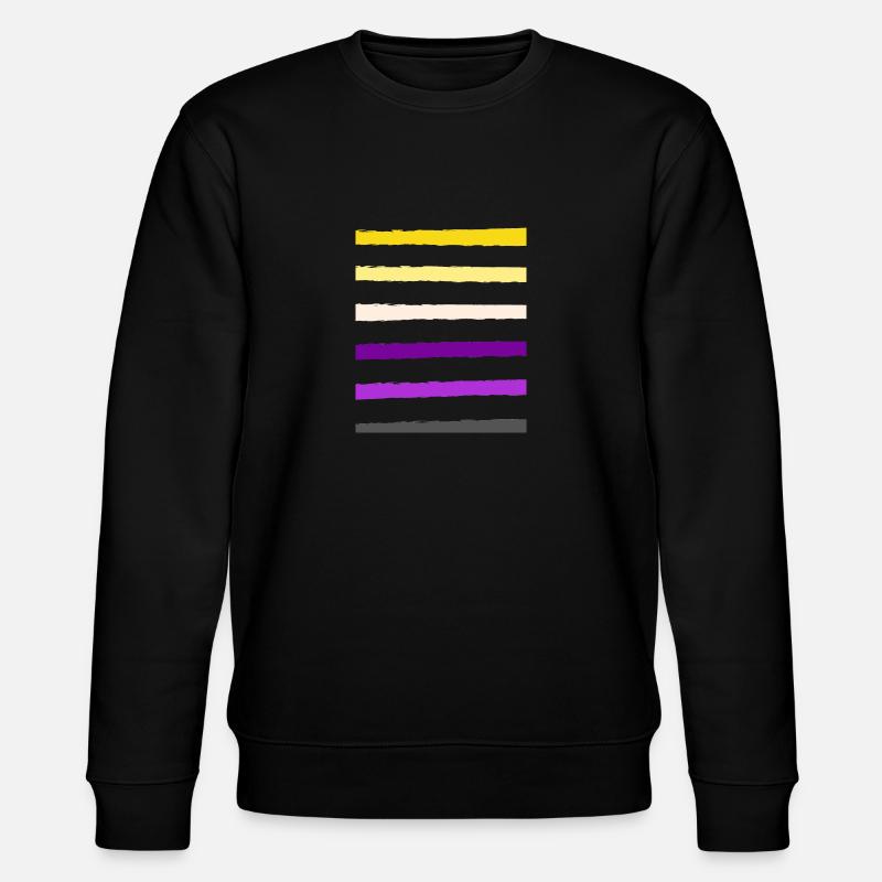 non binary stripe - Stanley/Stella CHANGER Unisex Organic Sweatshirt - black
