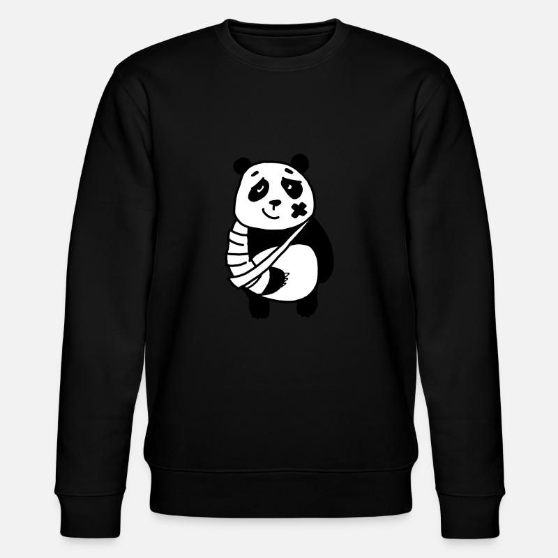 Panda gebrochener Arm - Stanley/Stella Unisex Bio-Sweatshirt CHANGER  - Schwarz