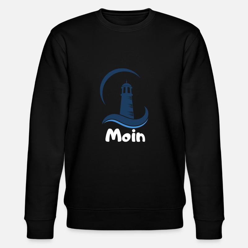 Moin mit Leuchtturm - Stanley/Stella Unisex Bio-Sweatshirt CHANGER  - Schwarz