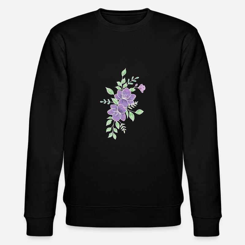 Fleur violette - Sweat bio CHANGER Stanley/Stella Unisexe - noir