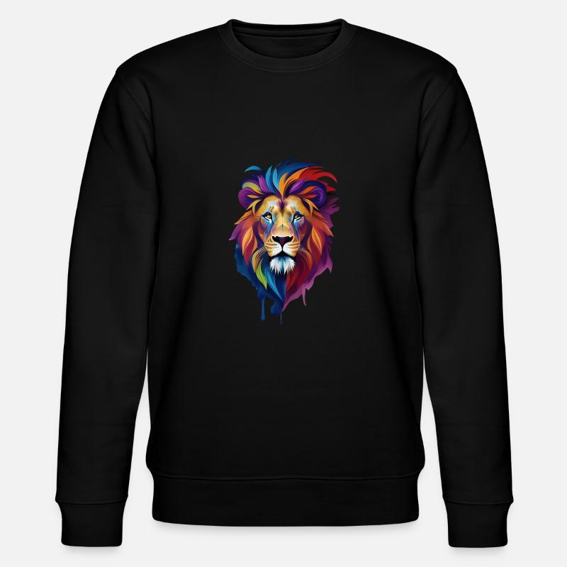 bunter Löwe - Stanley/Stella Unisex Bio-Sweatshirt CHANGER  - Schwarz