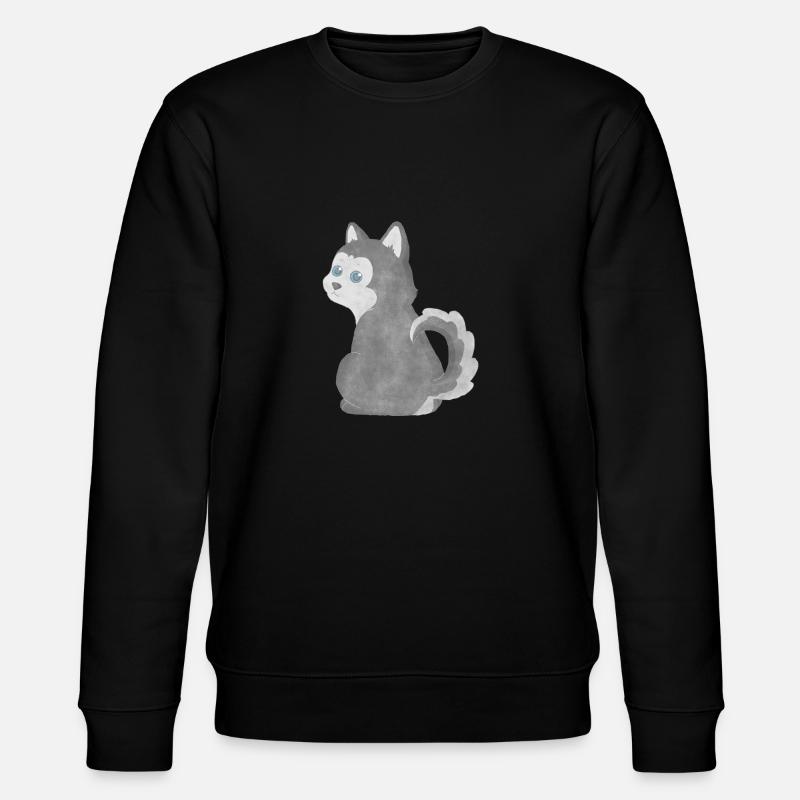 Husky Welpe - Stanley/Stella Unisex Bio-Sweatshirt CHANGER  - Schwarz