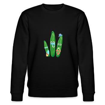 Vacation, Vacation, Cucumbers, Family, Diving - Stanley/Stella CHANGER Unisex Organic Sweatshirt - black - Front - Nik (191cm) & Marisol (170cm)