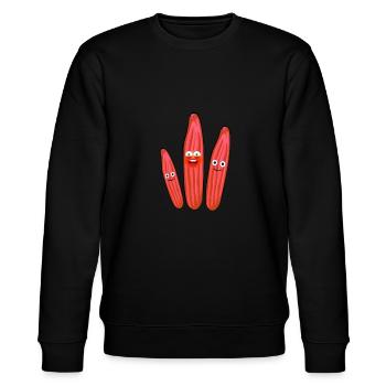 Cucumber,Party Cucumber,Laughing Cucumber - Stanley/Stella CHANGER Unisex Organic Sweatshirt - black - Front - Nik (191cm) & Marisol (170cm)