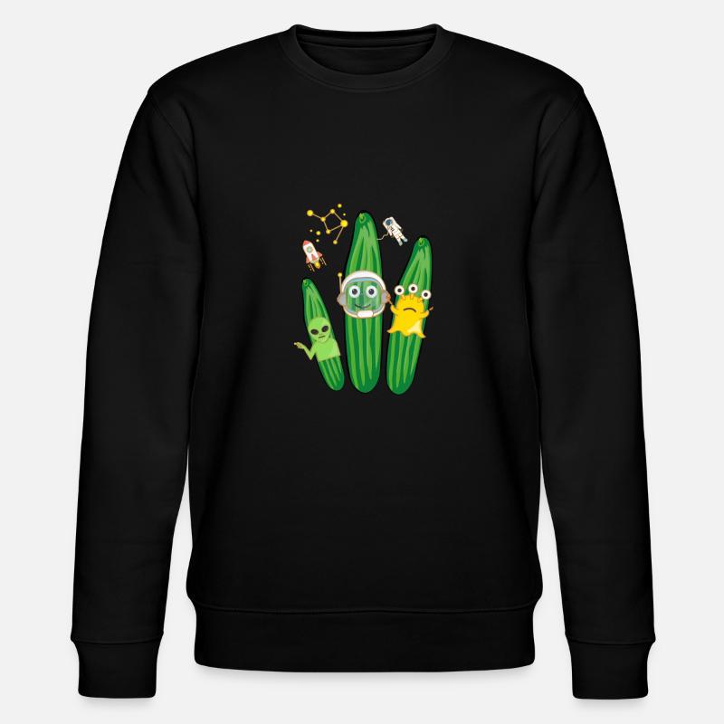 Cucumber Trio,Cucumber,Cucumber,Cucumber,Cucumber,Space, Alien - Stanley/Stella CHANGER Unisex Organic Sweatshirt - black