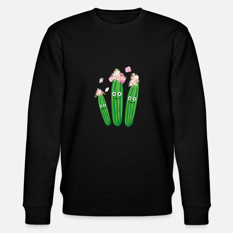 concombre,concombre,hippie,couronne, fleurs - Sweat bio CHANGER Stanley/Stella Unisexe - noir