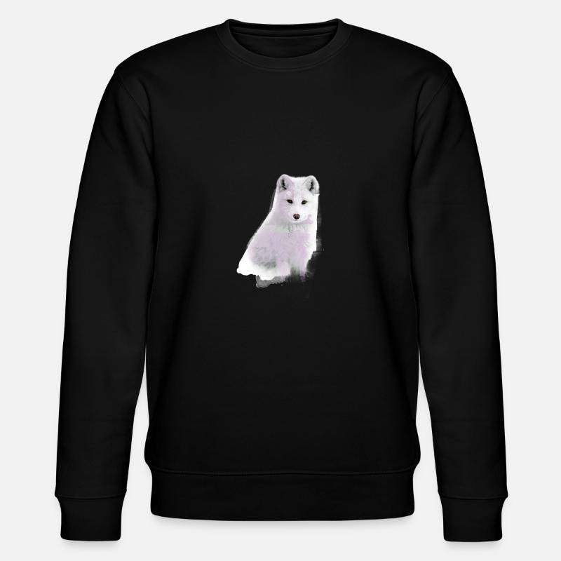 polarfuchs, fuchs,grün,aquarell ,malerei - Stanley/Stella Unisex Bio-Sweatshirt CHANGER  - Schwarz