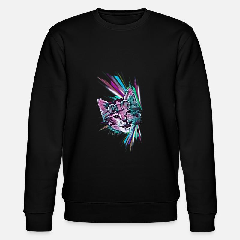 Coole Katze - Stanley/Stella Unisex Bio-Sweatshirt CHANGER  - Schwarz