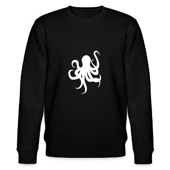 Krake - Stanley/Stella Unisex Bio-Sweatshirt CHANGER  - Schwarz - Vorne - Nik (191cm) & Marisol (170cm)