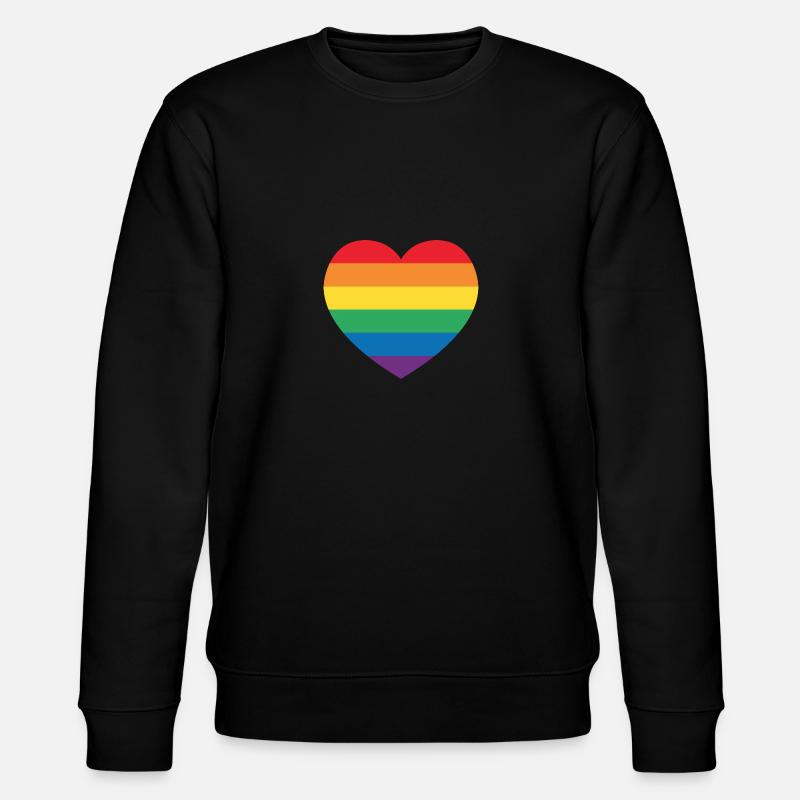 RAINBOW HEART 2 - Stanley/Stella CHANGER Unisex Organic Sweatshirt - black