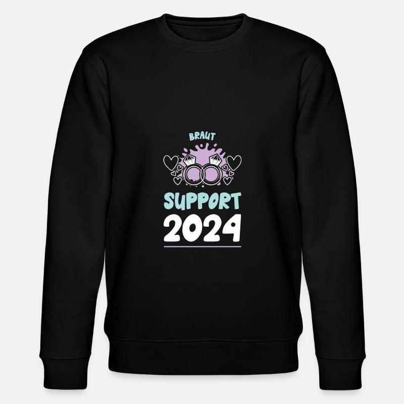 Braut Support 2024 Hochzeit - Stanley/Stella Unisex Bio-Sweatshirt CHANGER  - Schwarz