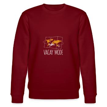 Vacay Mode Guest Tourist Visitor Traveler - Stanley/Stella Unisex Bio-Sweatshirt CHANGER  - Burgunderrot - Vorne - Nik (191cm) & Marisol (170cm)