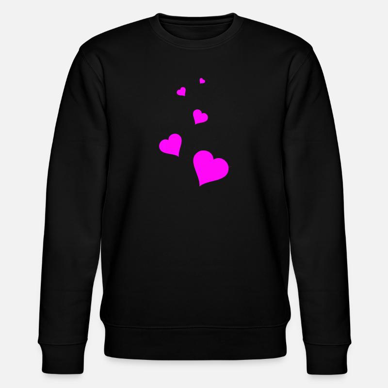 Herzen pink - Stanley/Stella Unisex Bio-Sweatshirt CHANGER  - Schwarz