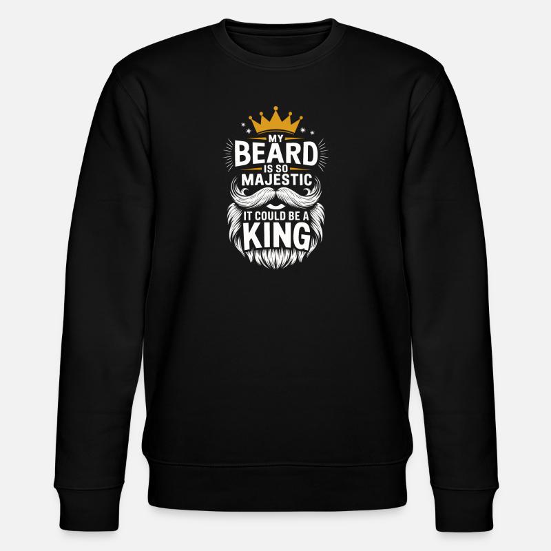 Beard Mustache Bearded Men - Stanley/Stella CHANGER Unisex Organic Sweatshirt - black