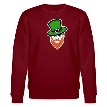 Leprechaun - St. Patrick's Day - Ireland - Stanley/Stella CHANGER Unisex Organic Sweatshirt - burgundy - Front - Nik (191cm) & Marisol (170cm)
