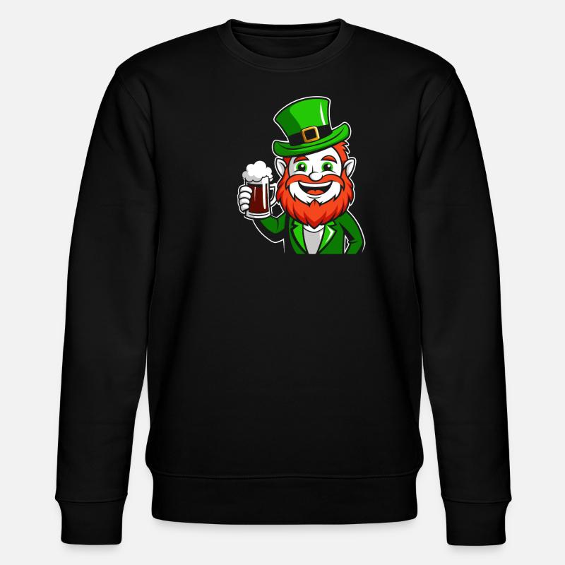 Leprechaun & Beer - Saint-Patrick - Irlande - Sweat bio CHANGER Stanley/Stella Unisexe - noir