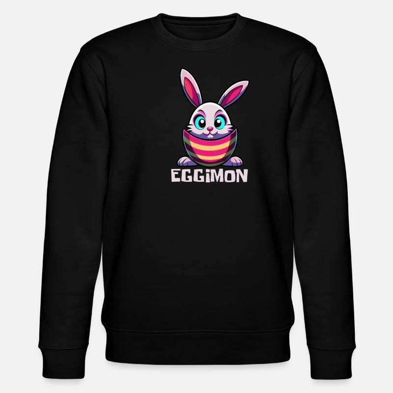 Eggimon - Osterhase - Osterei - Geschenk - Stanley/Stella Unisex Bio-Sweatshirt CHANGER  - Schwarz