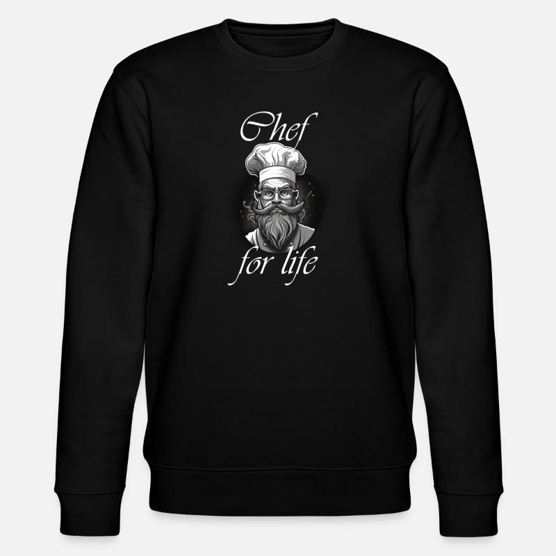 Chef for life white - Stanley/Stella CHANGER Unisex Organic Sweatshirt - black