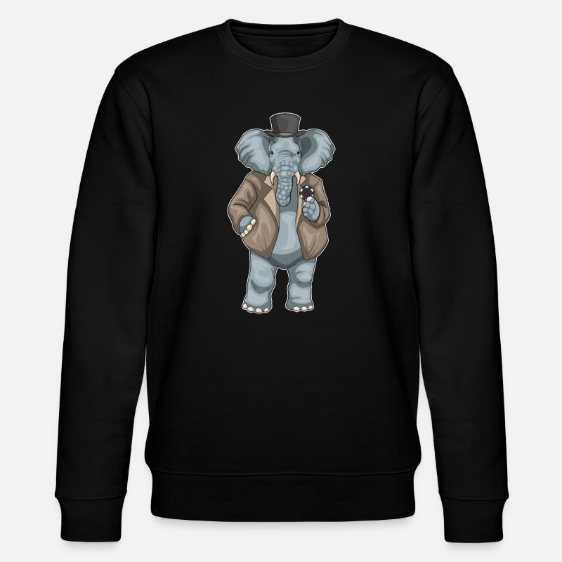 Elefant Poker Pokerchips - Stanley/Stella Unisex Bio-Sweatshirt CHANGER  - Schwarz