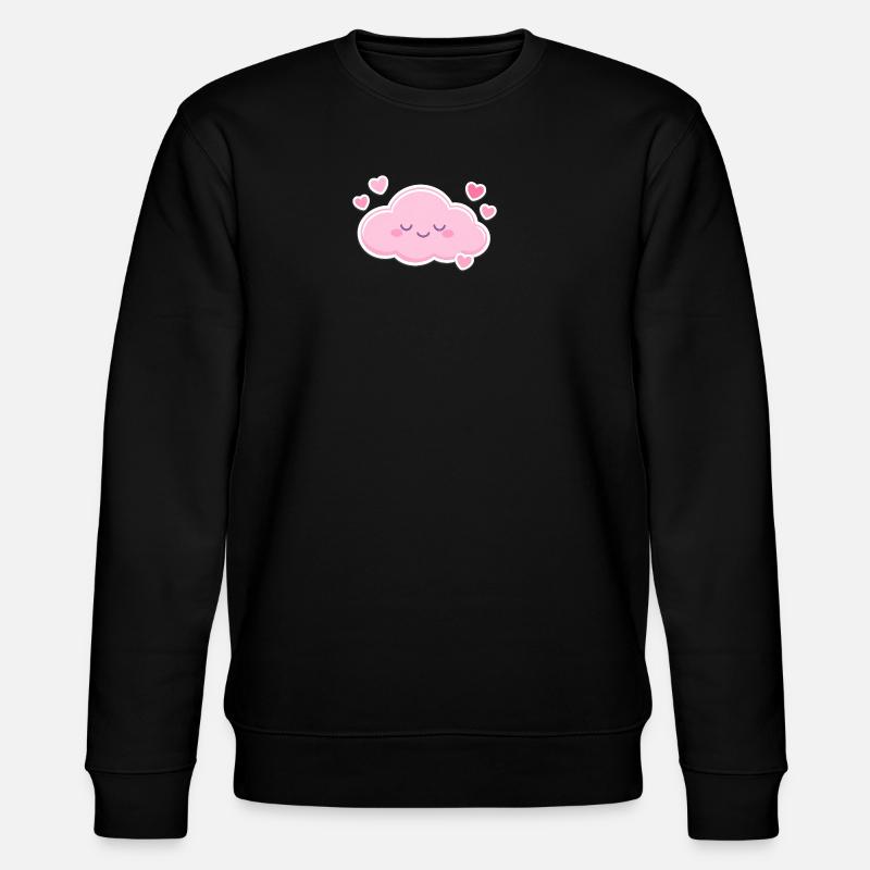 Pink Cloud Hearts Kawaii - Stanley/Stella CHANGER Unisex Organic Sweatshirt - black