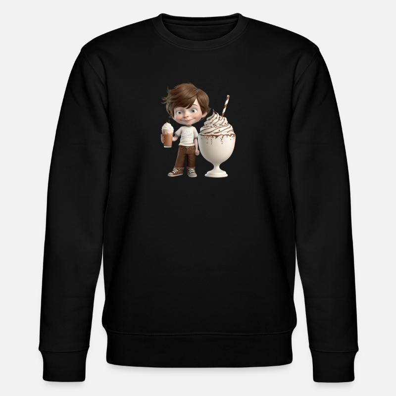 Lächelnder Junge - MILKSHAKE - Stanley/Stella Unisex Bio-Sweatshirt CHANGER  - Schwarz