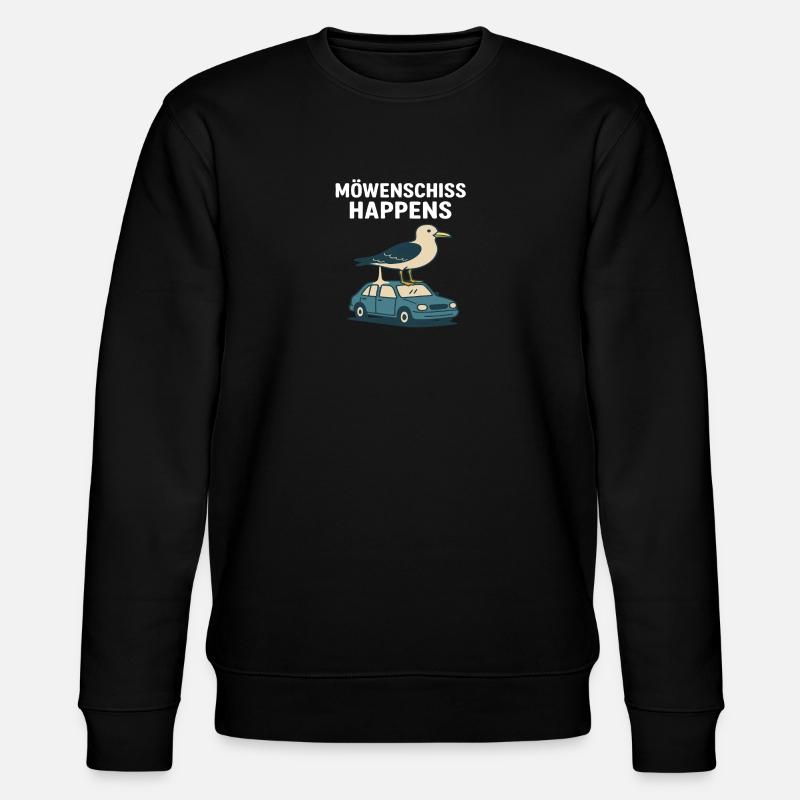 Moewenschiss happens - Stanley/Stella Unisex Bio-Sweatshirt CHANGER  - Schwarz