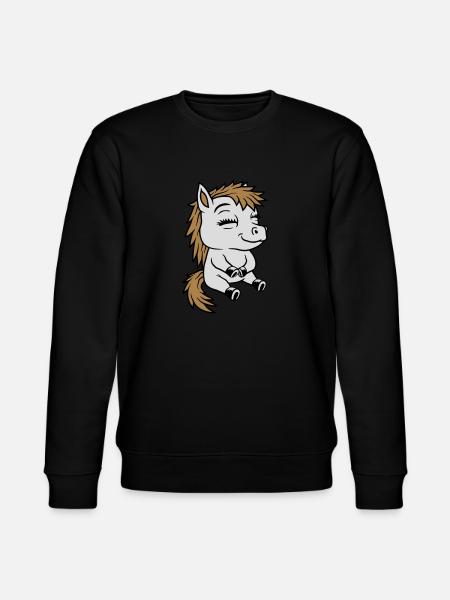 Small seated comic pony - Stanley/Stella CHANGER Unisex Organic Sweatshirt - black