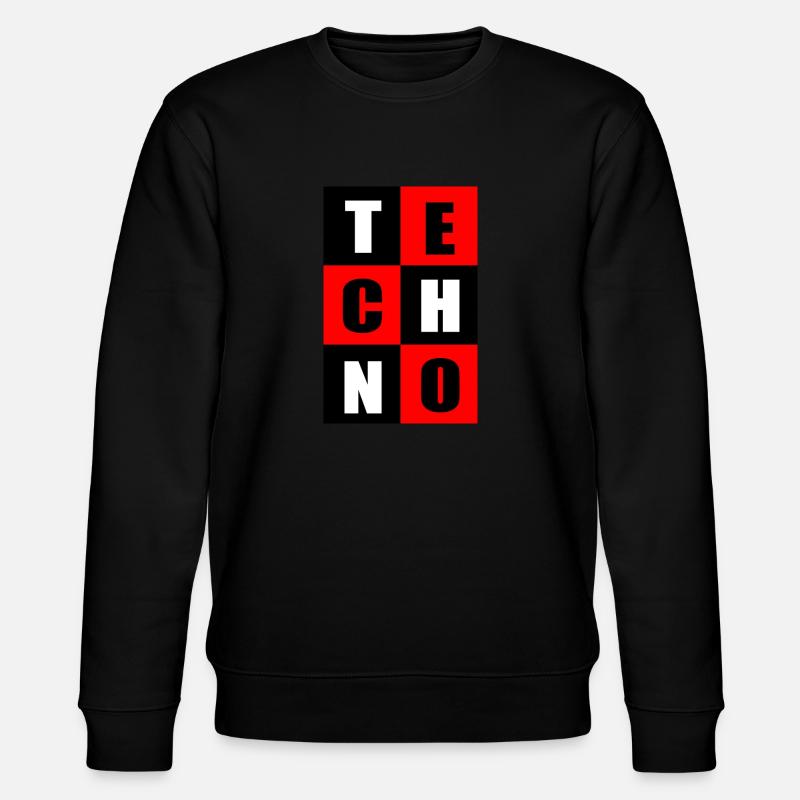 Techno Rot und Schwarz - Stanley/Stella Unisex Bio-Sweatshirt CHANGER  - Schwarz