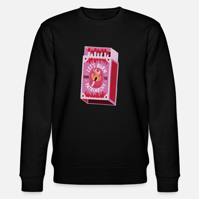 Let's burn down the patriarchy - Stanley/Stella Unisex Bio-Sweatshirt CHANGER  - Schwarz