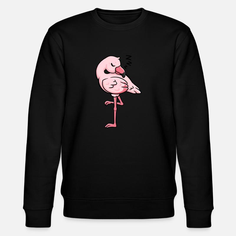 Flamingo sleeping gift idea - Stanley/Stella CHANGER Unisex Organic Sweatshirt - black