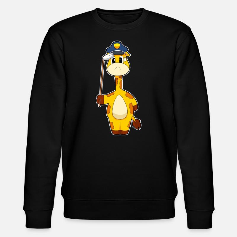 Giraffe Policeman Police - Stanley/Stella CHANGER Unisex Organic Sweatshirt - black