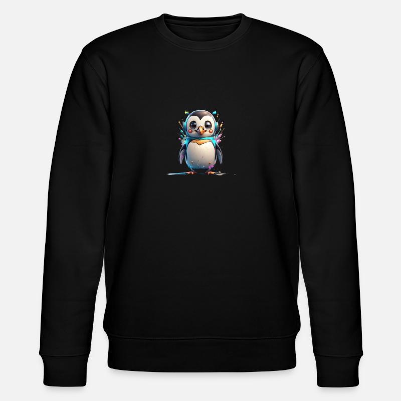 Roboter Pinguin - Stanley/Stella Unisex Bio-Sweatshirt CHANGER  - Schwarz