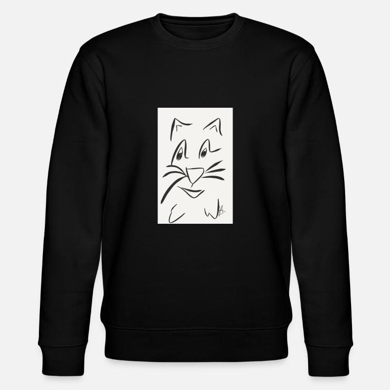 Süßes Katzengesicht Design - Stanley/Stella Unisex Bio-Sweatshirt CHANGER  - Schwarz
