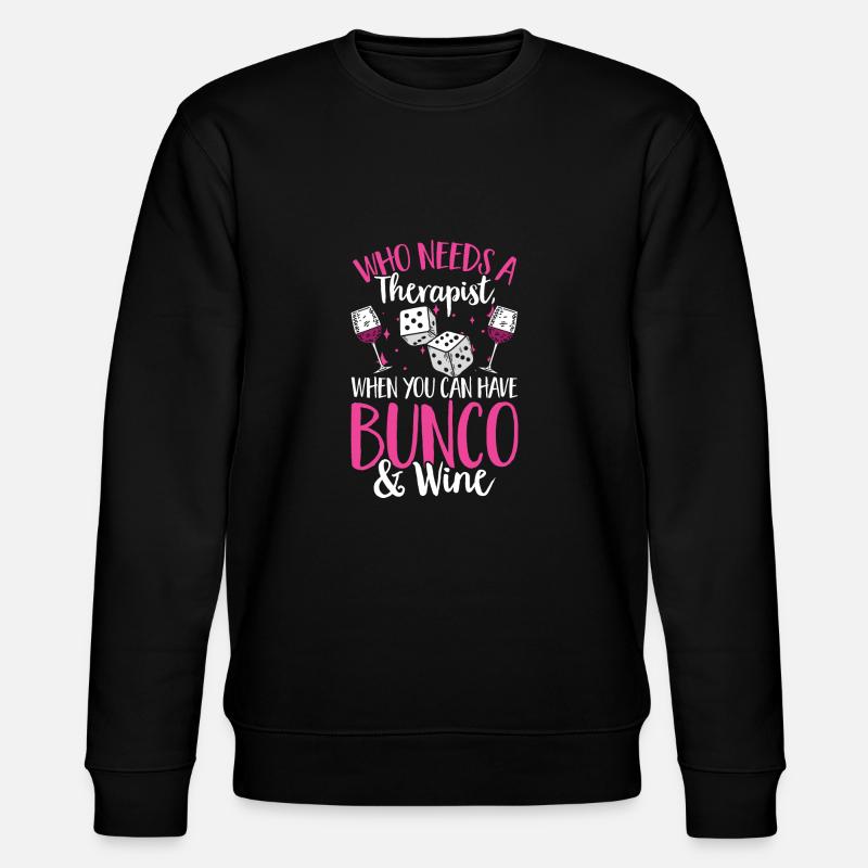 Bunco Dice Game - Stanley/Stella CHANGER Unisex Organic Sweatshirt - black