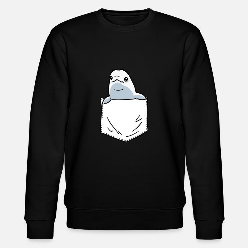 Weißwal Beluga Wal - Stanley/Stella Unisex Bio-Sweatshirt CHANGER  - Schwarz