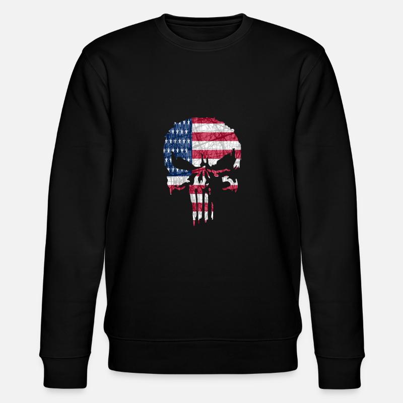Skull usa - Stanley/Stella Unisex Bio-Sweatshirt CHANGER  - Schwarz