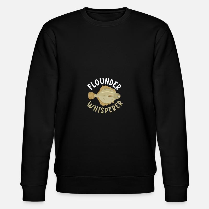 Flounder Whisperer Flunderflüsterer Angler - Stanley/Stella CHANGER Unisex Organic Sweatshirt - black
